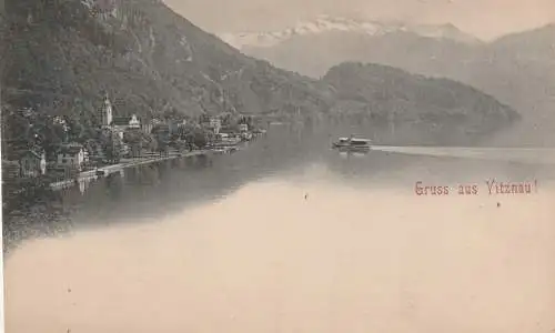 [Ansichtskarte] CH 6354 VITZNAU LU, Vierwaldstättersee, Personendampfer, ca. 1900. 