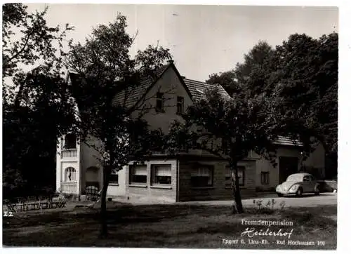 [Ansichtskarte] 5453 KRUNKEL - EPGERT über Linz / Rh. Fremdenpension Heiderhof, VW - Käfer, 1962, Landpoststempel "5461 Epgert". 