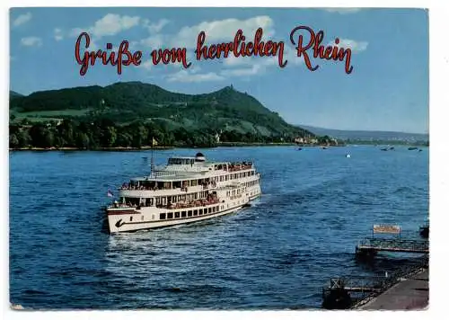 [Ansichtskarte] BINNENSCHIFFE - RHEIN, Köln - Düsseldorfer "DEUTSCHLAND" vor Königswinter. 