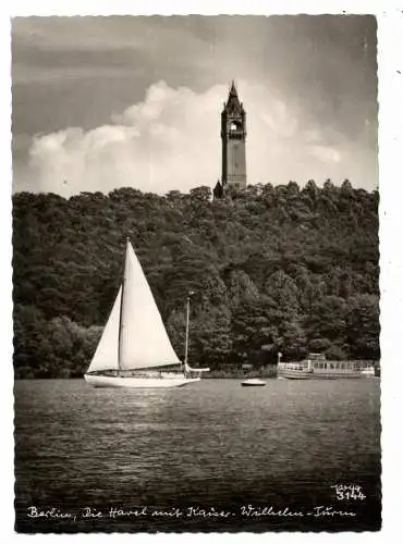 [Ansichtskarte] 1000 BERLIN - GRUNEWALD, Grunewaldturm / Kaiser - Wiljem - Turm, Haveldampfer. 