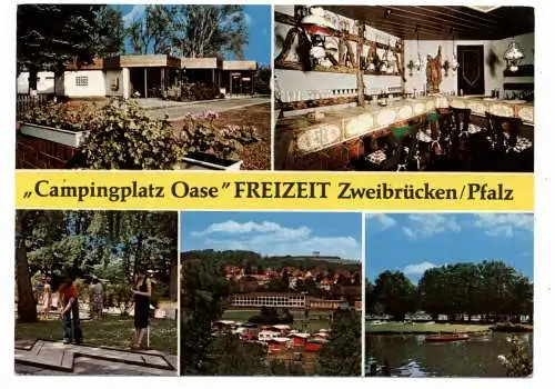 [Ansichtskarte] 6660 ZWEIBRÜCKEN, Campingplatz Oase , Minigolf. 