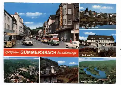 5270 GUMMERSBACH, Gruß aus...., MERCEDES - BENZ, Omnibus, FORD CAPRI