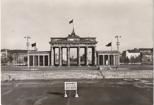 [Ansichtskarte] 1000 BERLIN, BERLINER MAUER am Brandenburger Tor. 