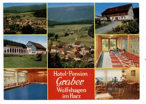 [Ansichtskarte] 3394 LANGELSHEIM - WOLFHAGEN, Hotel - Pension Graber. 