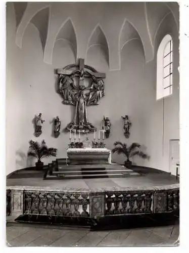 [Ansichtskarte] 6800 MANNHEIM, Stadtpfarrkirche St. Sebastian, Altarraum, 1957. 