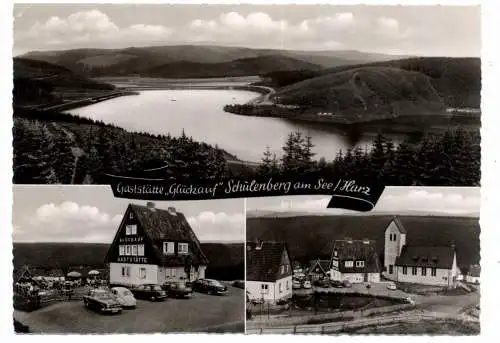 [Ansichtskarte] 3392 CLAUSTHAL - ZELLERFELD _ SCHULENBERG, Gaststätte "Glückauf", Landpoststempel, VW - Käfer. 