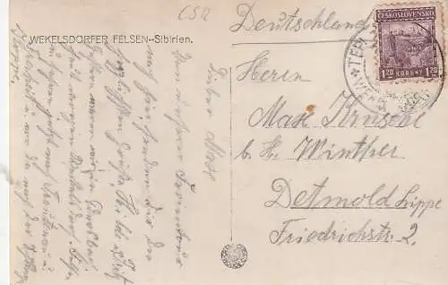 [Ansichtskarte] BÖHMEN & MÄHREN - WEKELSDORF / TEPLICE NAD METUJI, WeKelsdorfer Felsen / Sibirien. 