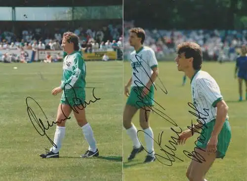 [Ansichtskarte] FUSSBALL - WERDER BREMEN, 6 Photos 9 x 13 cm, Reck, Bratseth, Neubarth, Schaaf, Sauer, Borowka mit Unterschrift, 1988. 