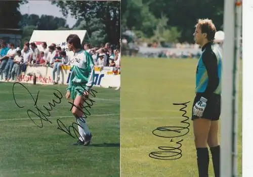 [Ansichtskarte] FUSSBALL - WERDER BREMEN, 6 Photos 9 x 13 cm, Reck, Bratseth, Neubarth, Schaaf, Sauer, Borowka mit Unterschrift, 1988. 