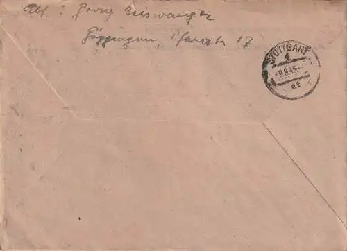 R-Brief Göppingen 1946, Handstempel R-Zettel