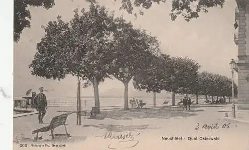 [Ansichtskarte] CH 2000 NEUERBURG NE, Quai Osterwald, 1906. 