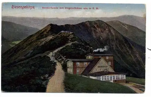 [Ansichtskarte] BÖHMEN & MÄHREN - SPINDLERMÜHLE / SPINDLERUV MLYN, Rennerbaude, 1938 abgebrannt, Verlag Höckendorf 1924. 