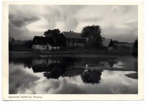[Ansichtskarte] BÖHMEN & MÄHREN - THEUSING / TOUZIM, Egerländer Gehöft, Nachkriegskarte. 