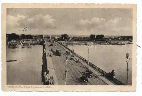 [Ansichtskarte] PL 00001 WARSCHAU / WARSZAWA, Fürst Poniatowskibrücke, 1941. 