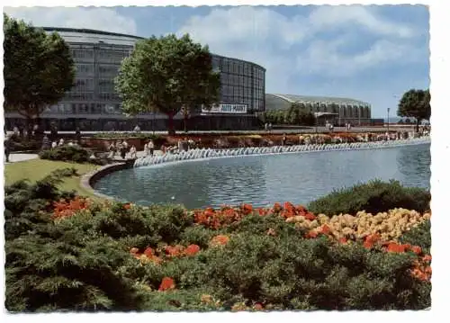 [Ansichtskarte] 4600 DORTMUND, Westfalenhalle, 1959, AUTO-MARKT. 