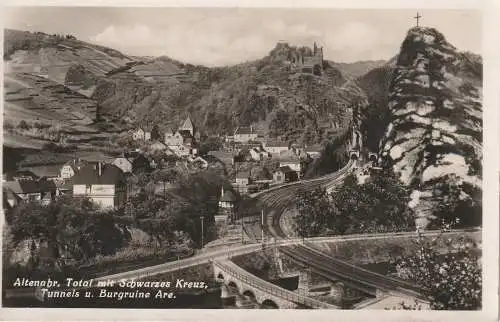 [Ansichtskarte] 5486 ALTENAHR, Schwarzes Kreuz, Tunnels, Burgruine Are, 1935. 