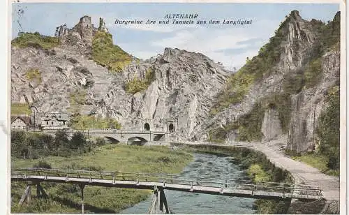 [Ansichtskarte] 5486 ALTENAHR, Ruine Are & Tunnels, 1934. 
