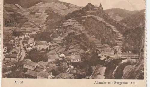 [Ansichtskarte] 5486 ALTENAHR, Ruine Are & Tunnels, 1925, Verlag Rollwagen. 