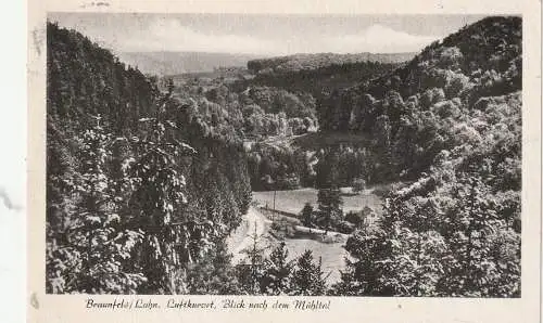 [Ansichtskarte] 6333 BRAUNSFELS, Blick auf das Mühltal, 1961, Verlag Mehl. 