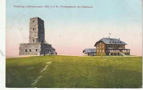 [Ansichtskarte] 7820 FELDBERG im Schwarzwald, Feldbergturm und Gasthaus, 1926. 