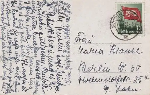 [Ansichtskarte] 0-2750 SCHWERIN, Schloß, 1953, gute Frankatur. 