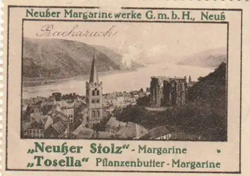BACHARACH, Vignette Neußer Stolz, Tosella - Margarine