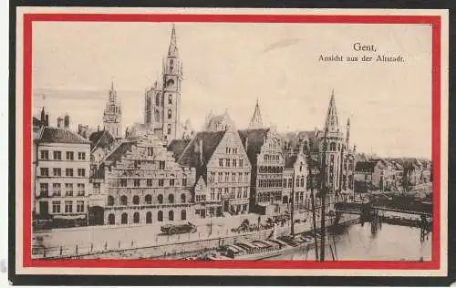 [Ansichtskarte] B 9000 GENT, Altstadt, Kaiserfarben - Umrandung. 