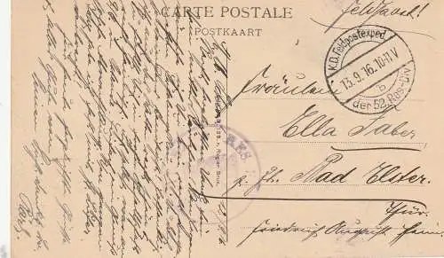 [Ansichtskarte] B 8400 OOSTENDE, Park Marie - Jose, deutsche Feldpost, 1916. 