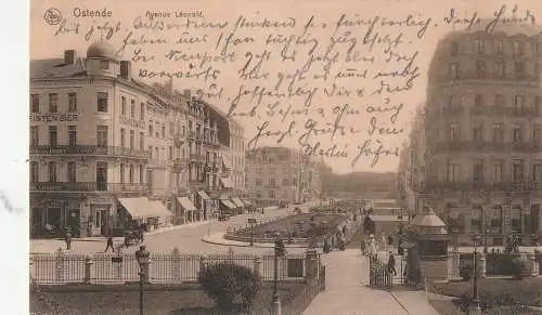 [Ansichtskarte] B 8400 OOSTENDE, Avenue Leopold, deutsche Feldpost 1914, NELS # Ostende 6. 