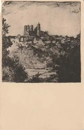 [Ansichtskarte] F 02020 LAON, 1.Weltkrieg, Künstler - Karte Karl Lotze, Blick vom Friedhof. 