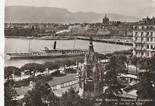 [Ansichtskarte] BINNENSCHIFFE - GENFER SEE / LAC LEMAN, "HELVETIA" vor Genf, 1946. 