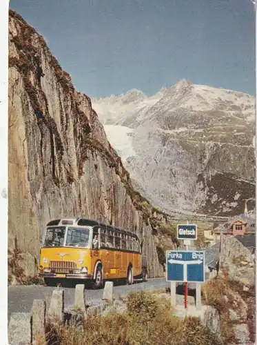 [Ansichtskarte] OMNIBUS - POSTOMNIBUS SCHWEIZ, Rhonegletscher. 