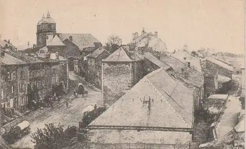 [Ansichtskarte] F 55600 MONTMEDY, Blick in den Ort, 1917, deutsche Feldpost Feldlazarett 101. 