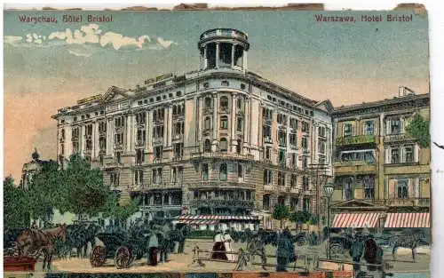 [Ansichtskarte] PL - 00-001 WARSZAWA / WARSCHAU, Leporello 1914-18, 10 versch. Ansichten davon ein 3-er Panorama. 