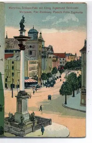 [Ansichtskarte] PL - 00-001 WARSZAWA / WARSCHAU, Leporello 1914-18, 10 versch. Ansichten davon ein 3-er Panorama. 