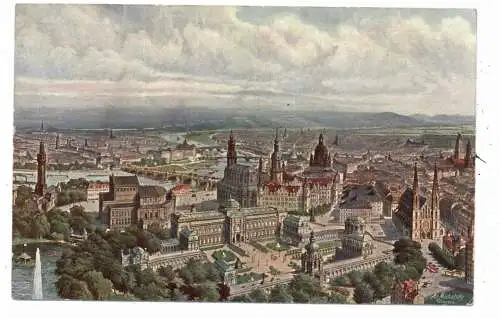 [Ansichtskarte] 0-8000 DRESDEN, Zeppelin Ansicht, 1911. 