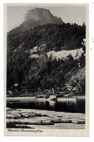 [Ansichtskarte] 0-8320 BAD SCHANDAU - WALTERSDORF, Lilienstein, Elbdampfer, Verlag Kell - Dresden. 