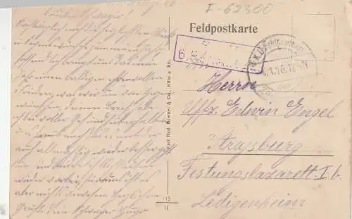 [Ansichtskarte] F 62300 LENS, Kirche St. Leger, 1916, deutsche Feldpost, Verlag Bremer - Köln. 