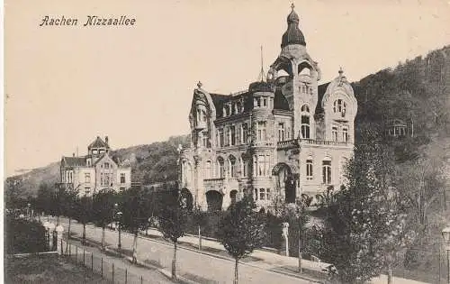 [Ansichtskarte] 5100 AACHEN, Villen an der Nizzaallee, Verlag Grümmer. 