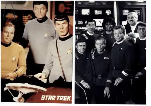 [Ansichtskarte] FILM / TV - STAR TREK, kleine Sammlung Kirk / Spock / Pille....11 AK und 3 gleichgroße Photos. 
