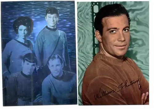 [Ansichtskarte] FILM / TV - STAR TREK, kleine Sammlung Kirk / Spock / Pille....11 AK und 3 gleichgroße Photos. 
