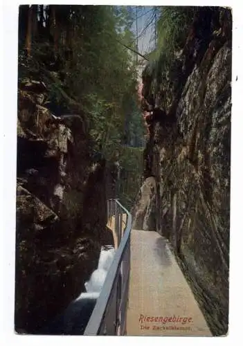 [Ansichtskarte] NIEDER - SCHLESIEN - SCHREIBERHAU / SZKLARSKA POREBA, Zackelklamm, 1922. 