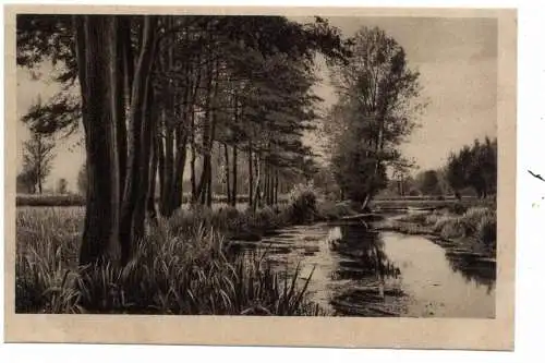 [Ansichtskarte] 0-7543 LEIPE, Spreewaldpartie bei Leipe, Künstler-Karte Magnus Brunkhorst. 