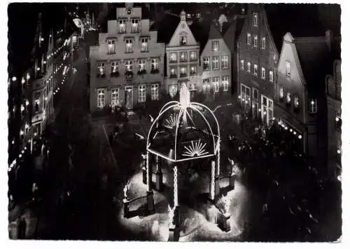 [Ansichtskarte] 4410 WARENDORF, Mariae Himmelfahrt Fest bei Nacht, 1963. 
