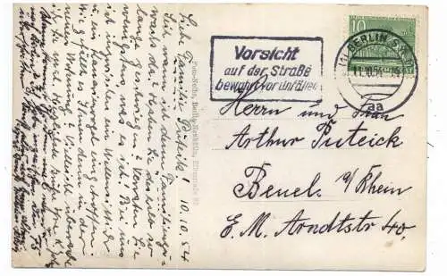 [Ansichtskarte] 1000 BERLIN - NEUKÖLLN, Körnerpark, 1954. 