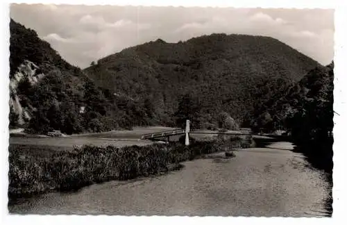 [Ansichtskarte] 5454 WALDBREITBACH, Hängebrücke im Wiedtal, 1959. 