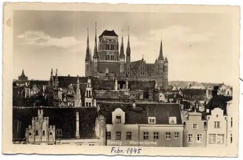 [Ansichtskarte] DANZIG - Marientürme, 1945, Verlag Schöning. 