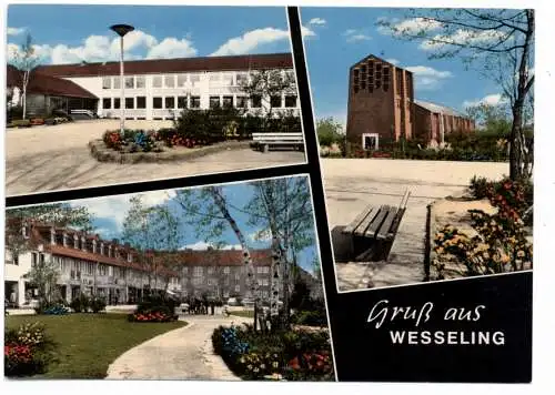 [Ansichtskarte] 5047 WESSELING, Kirche, Schule... 