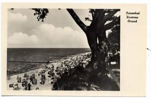 [Ansichtskarte] 0-2225 KOSEROW / Usedom, gut besuchter Strand 1956. 