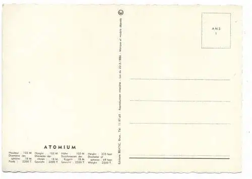 B 1000 BRUSSEL, ATOMIUM